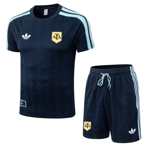 Adult Uniform 2026 Argentina Dark Blue Retro Model Soccer Training Jersey and Shorts Football Kits