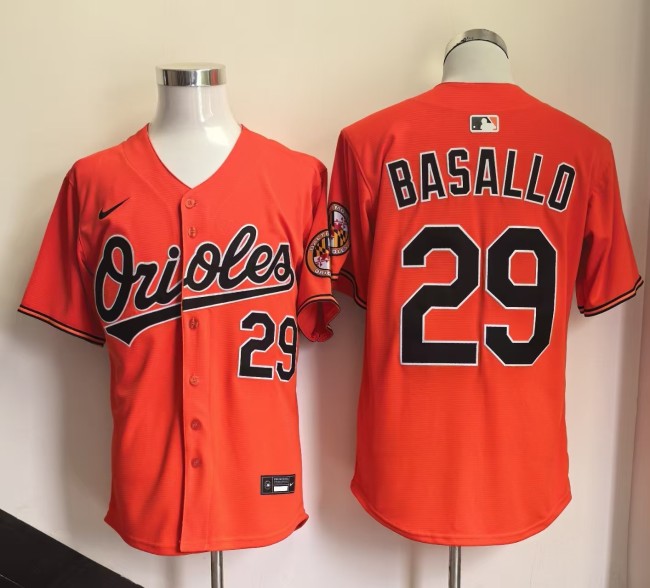 Baltimore Orioles 29 BASALLO Orange MLB Shirt Cool Base Jersey