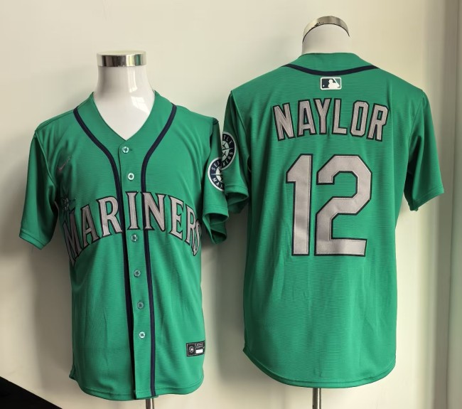 Seattle Mariners NAYLOR 12 Green Cool Base Jersey MLB Shirt