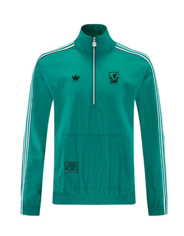 2026-2027 Liverpool Green Half-zipper Soccer Windbreaker Jacket Espana Football Jacket