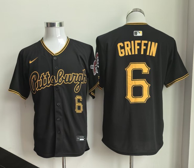 Pittsburgh Pirates Griffin 6 Black Cool Base Jersey MLB Shirt