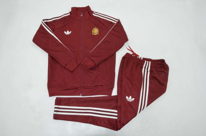 2026-2027 Spain Red Soccer Windbreaker Jacket Football Jacket and Pants