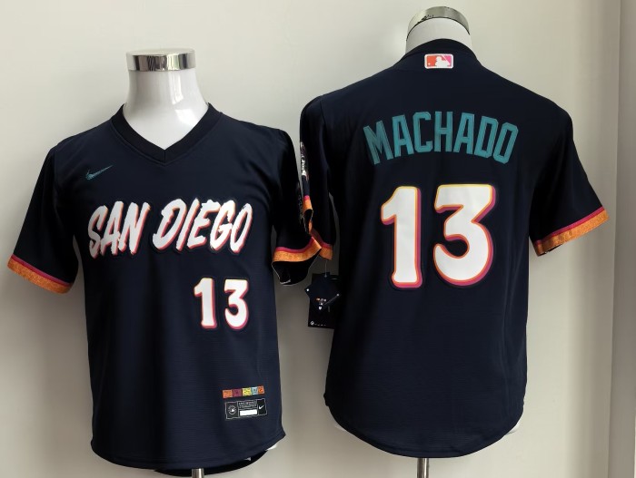 Youth Kids City Edition San Diego Padres MACHADO 13 MLB Jersey Child Cool Baseball Shirt