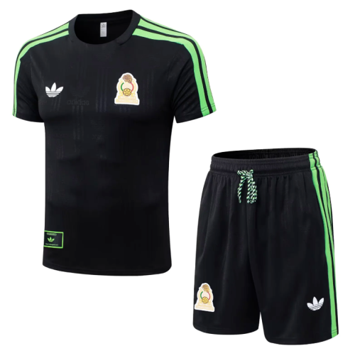 Adult Uniform 2026-2027 Mexico Black retro model Soccer Training Jersey and Shorts Football Kits