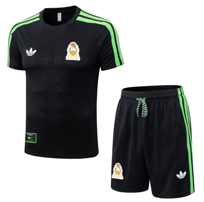 Adult Uniform 2026-2027 Mexico Black retro model Soccer Training Jersey and Shorts Football Kits