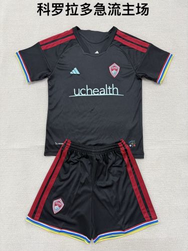 Youth Uniform Kids Kit 2026-2027 Colorado Rapids Home Soccer Jersey Shorts Child Football Set