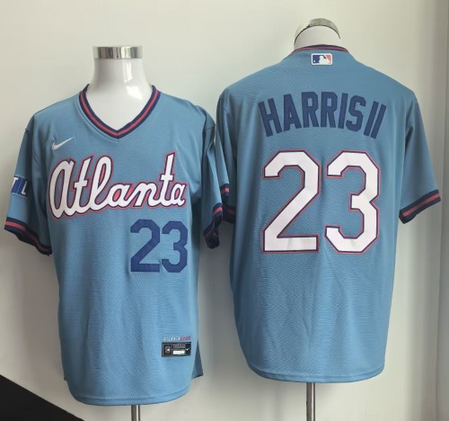 City Edition Atlanta Braves HARRISII 23 Light Blue Baseball Cool Shirt MLB Jersey