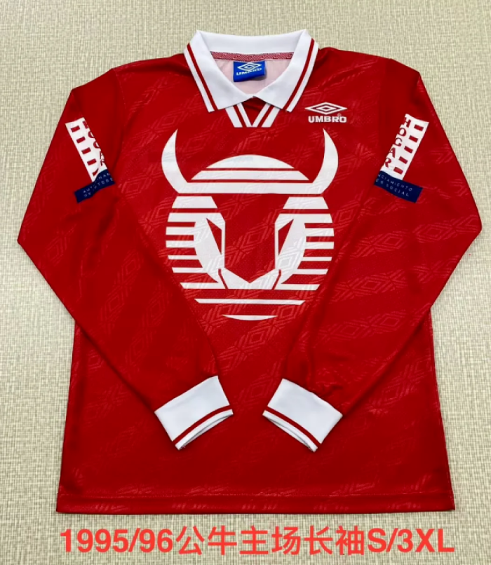 Long Sleeve Retro Jersey 1995-1996 Neza FC Home Soccer Jersey Vintage Toros Neza Football Shirt