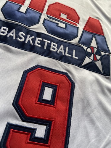 Mitchell&ness 1992 USA JORDAN 9 White NBA Shirt United States Basketball Jersey