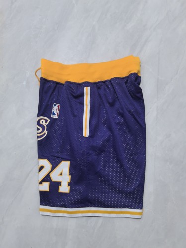 with Pocket Retro Los Angeles Lakers 24 NBA Shorts Purple Basketball Shorts
