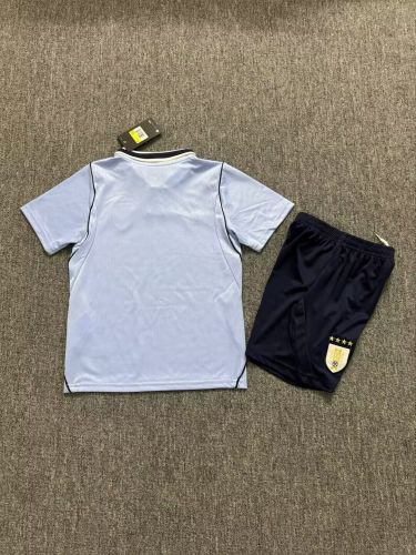 Youth Uniform Kids Kit 2026 Uruguay Home Soccer Jersey Shorts Child Football Set