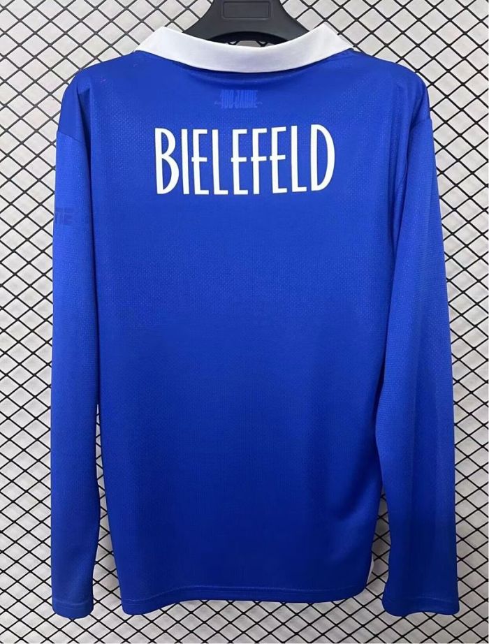 Long Sleeve Fan Version 2025-2026 Arminia Bielefeld 100th Anniversary Blue Soccer Jersey Football Shirt