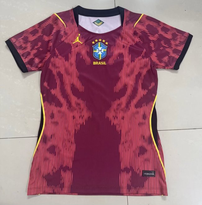 Women 2026 Brazil Red Goalkeeper Soccer Jersey Girl Football Shirt