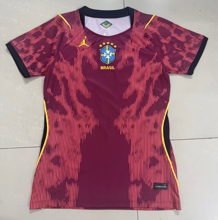Women 2026 Brazil Red Goalkeeper Soccer Jersey Girl Football Shirt