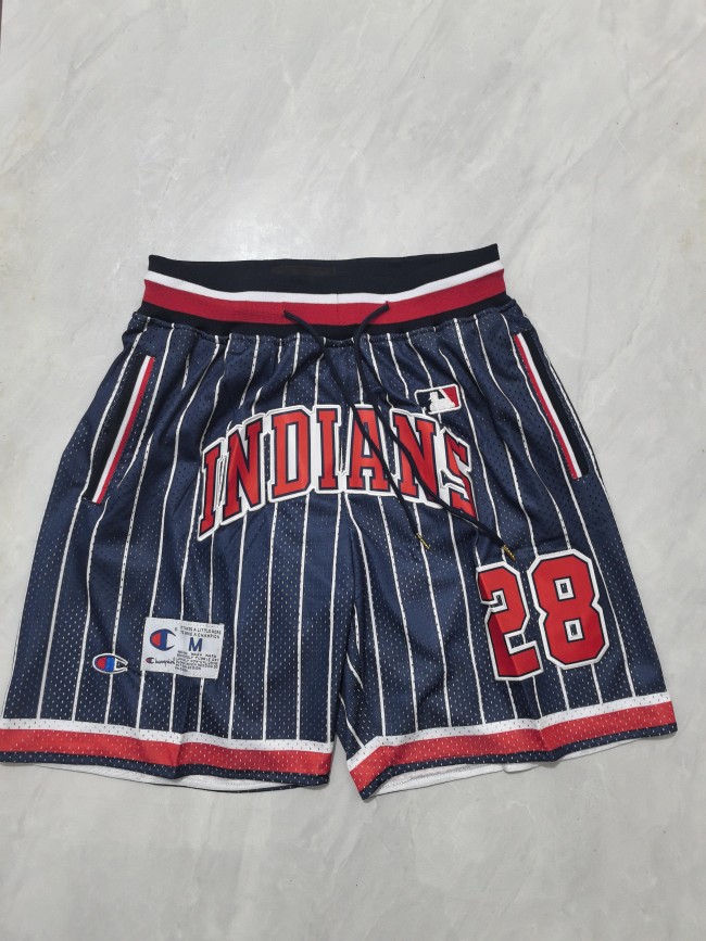 with Pocket Retro Indians 28 MLB Shorts Cool Base Shorts