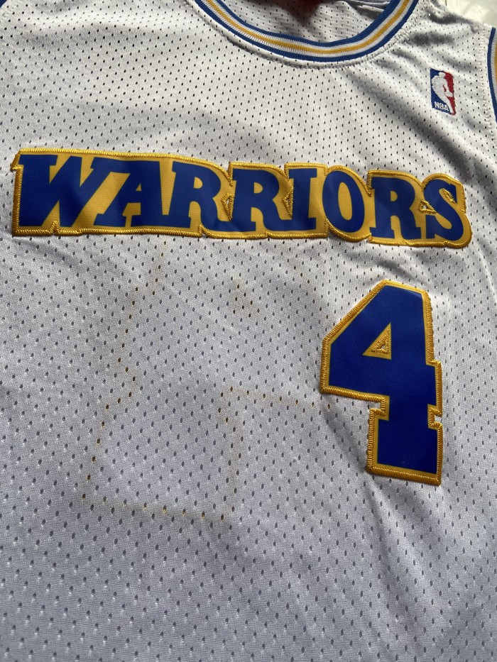 Mitchell&ness 1993-94 Golen State Warriors WEBBER 4 White NBA Jersey Basketball Shirt