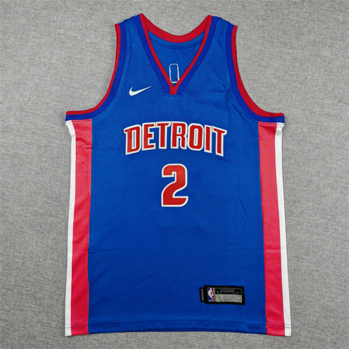 Youth Kids Detroit Pistons 2 CUNNINGHAM Blue NBA Jersey Child Basketball Shirt