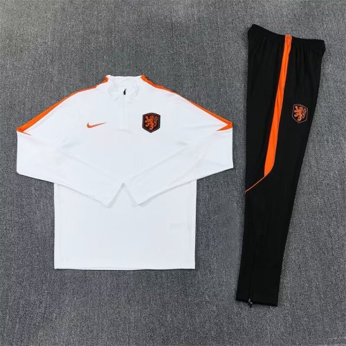 2026-2027 Netherlands White Soccer Training Sweater and Pants Football Kit