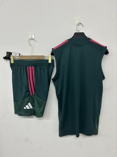 Adult Uniform 2026-2027 Real Madrid Green Soccer Training Vest and Shorts Football Kits