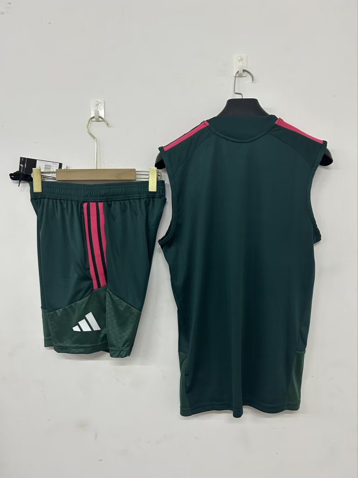 Adult Uniform 2026-2027 Real Madrid Green Soccer Training Vest and Shorts Football Kits