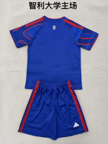 Youth Uniform Kids Kit 2026-2027 Universidad de Chile Home Soccer Jersey Shorts Child Football Set