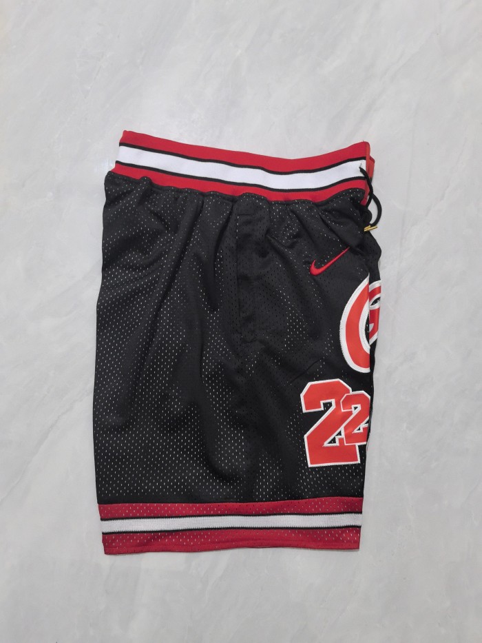 with Pocket Retro Chicago Bulls 22 Black Basketball Shorts 33 NBA Shorts