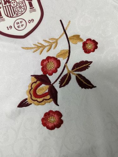 with Embroidery Flowers Fan Version 2026 Spain Away Soccer Jersey España Camisetas de Futbol