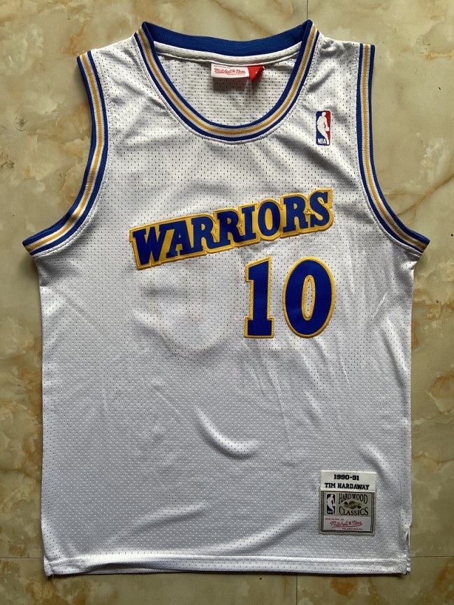 Mitchell&ness 1990-91 Golen State Warriors HARDAWAY 10 White NBA Jersey Basketball Shirt