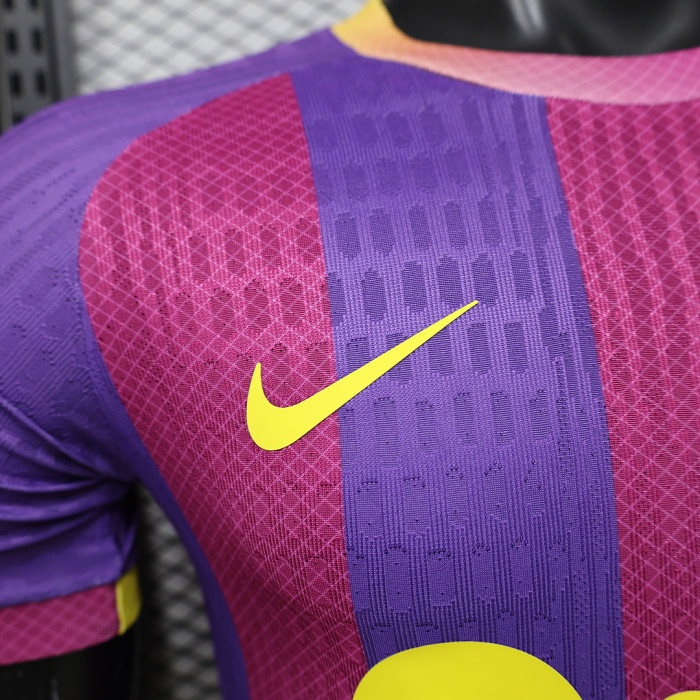 Barca Camisetas de Futbol Player Version 2026-2027 Barcelona Pink/Blue/Yellow Soccer Jersey