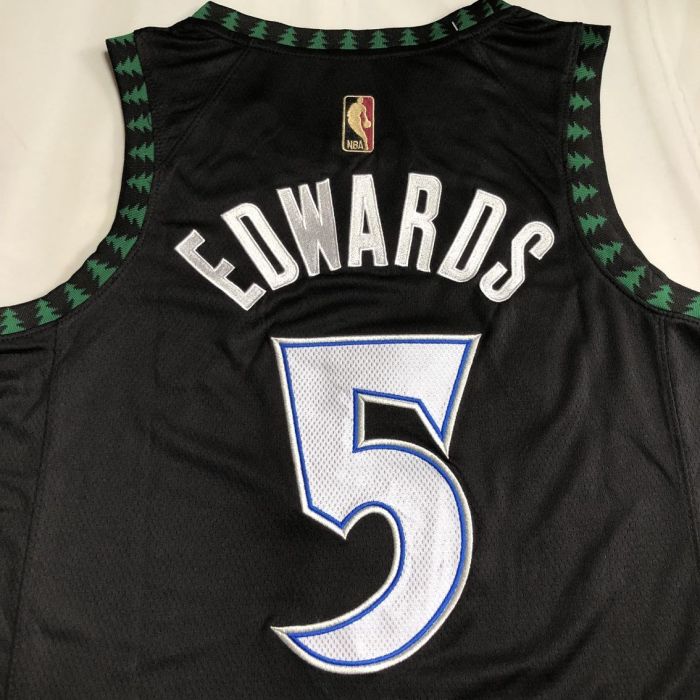 Retro Minnesota Timberwolves EDWARDS 5 Black NBA Jersey Basketball Shirt