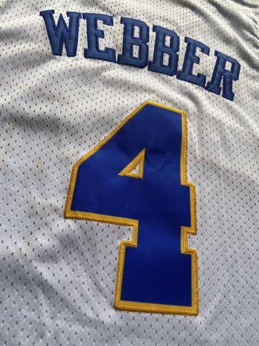 Mitchell&ness 1993-94 Golen State Warriors WEBBER 4 White NBA Jersey Basketball Shirt