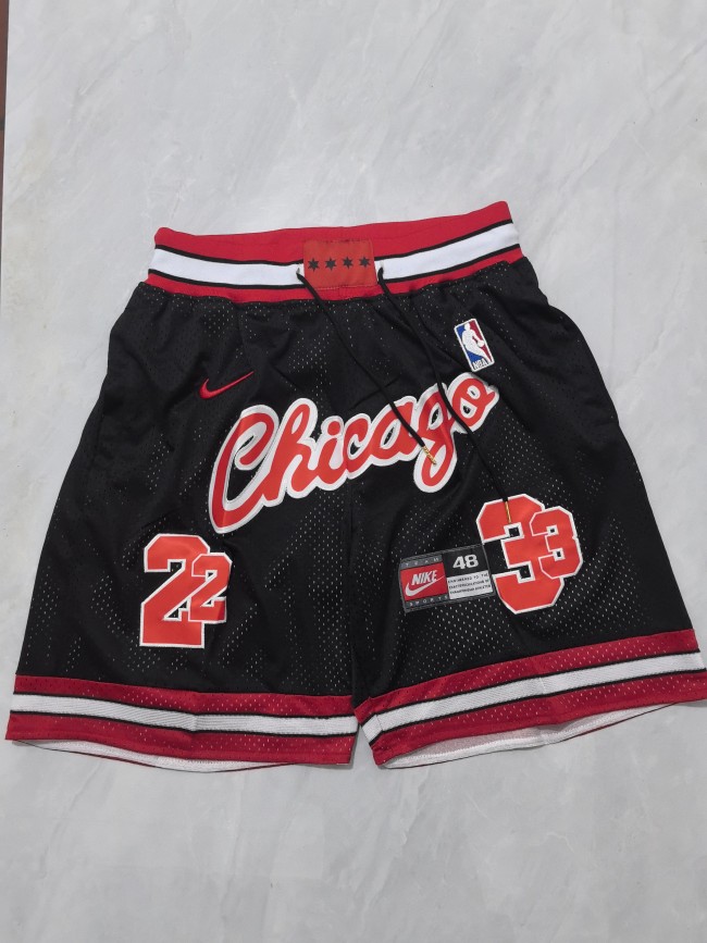 with Pocket Retro Chicago Bulls 22 Black Basketball Shorts 33 NBA Shorts
