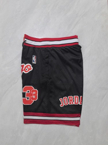 with Pocket Retro Chicago Bulls 22 Black Basketball Shorts 33 NBA Shorts