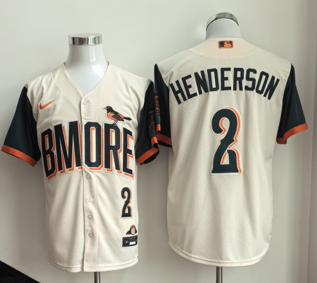 City Edition Baltimore Orioles HERDERSON 2 OFF-WHITE MLB Shirt Cool Base Jersey