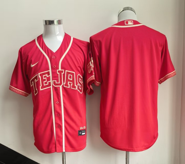 City Edition Texas Rangers Blank Red Baseball Cool Shirt MLB Jersey