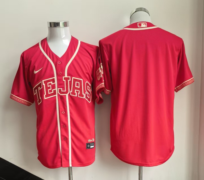 City Edition Texas Rangers Blank Red Baseball Cool Shirt MLB Jersey