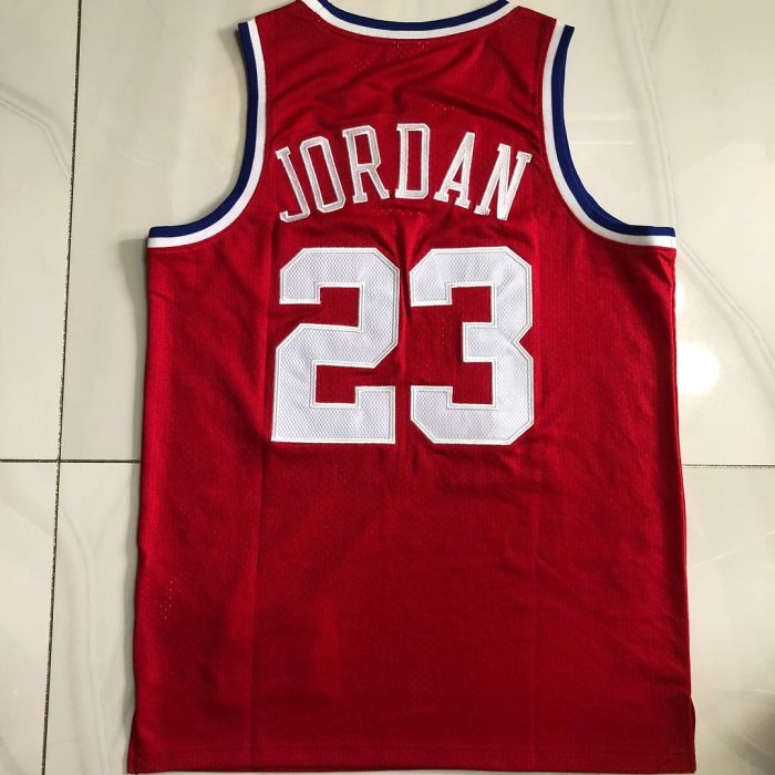 Mitchell&ness 1989 All Stars Chicago Bulls 23 JORDAN Red Basketball Shirt NBA Jersey