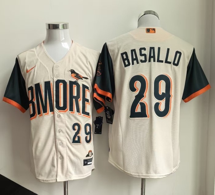 City Edition Baltimore Orioles BASALLO 29 OFF-WHITE MLB Shirt Cool Base Jersey