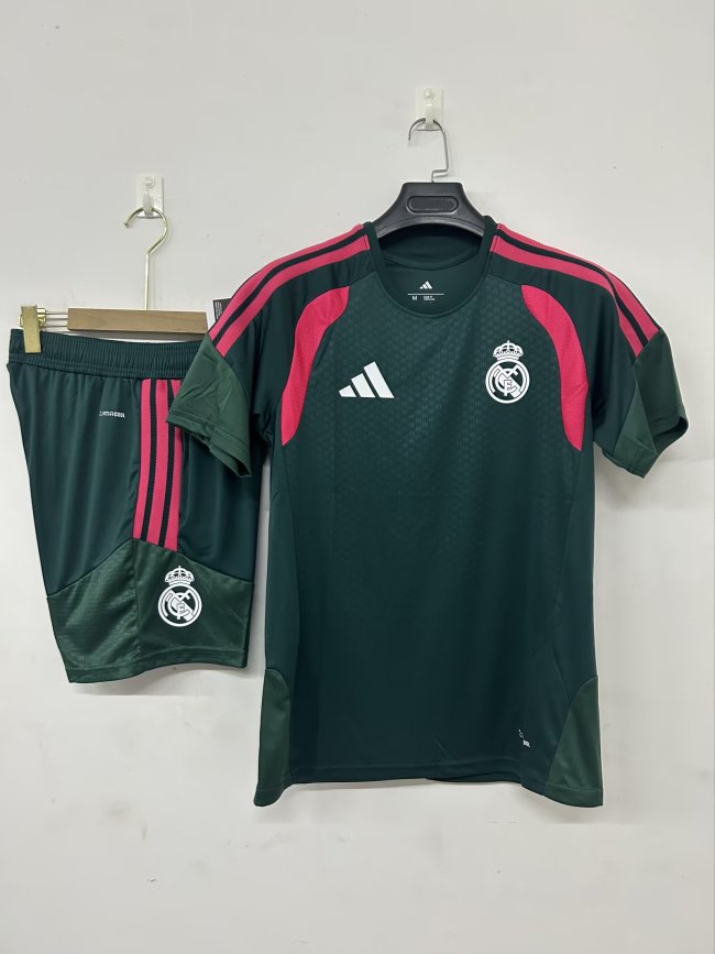 Adult Uniform 2026-2027 Real Madrid Green Soccer Training Jersey and Shorts Football Kits