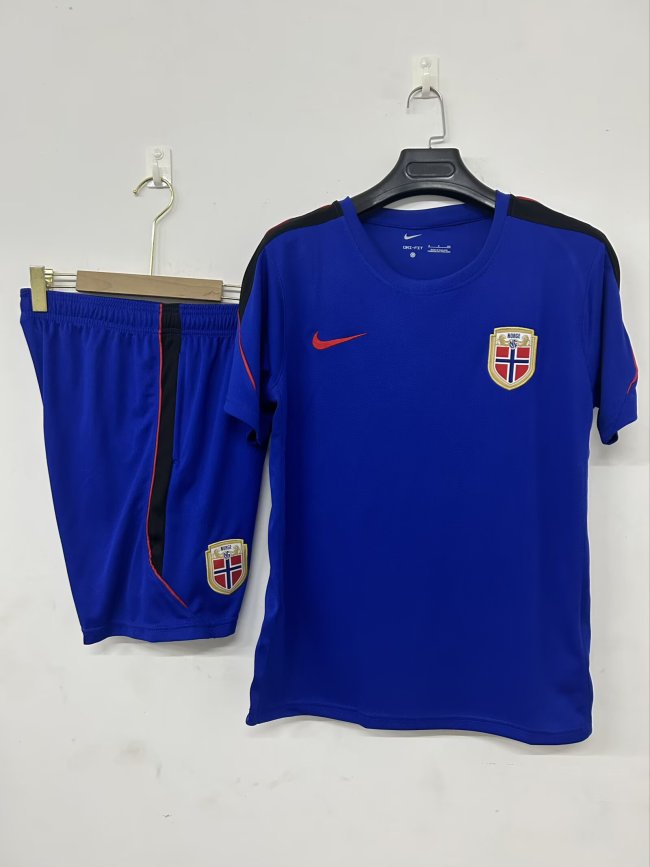 Adult Uniform 2026-2027 Norway Blue Soccer Training Jersey and Shorts Football Kits