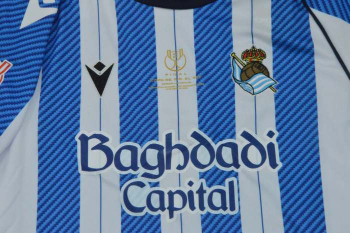 with Front Lettering+Copa De Rey Patch Fan Version 2025-2026 Real Sociedad OYARZABAL 10 copa de rey final Home Soccer Jersey Football Shirt
