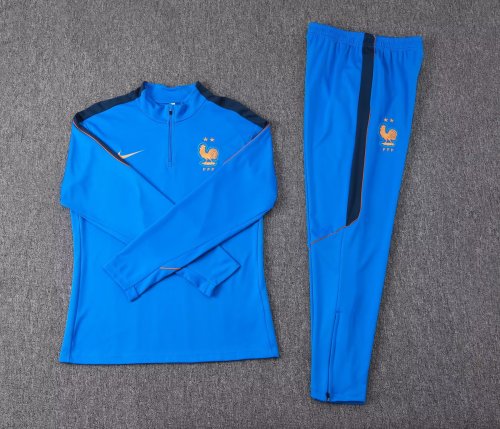 2026 France Blue Soccer Training Sweater and Pants Football Kit
