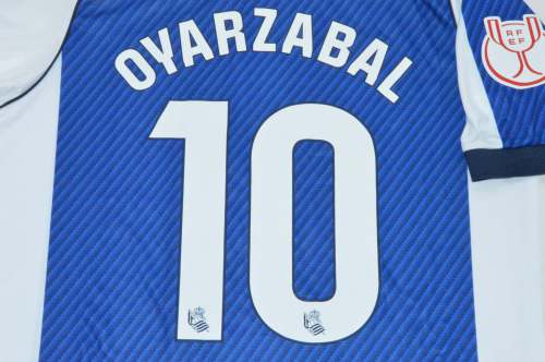 with Front Lettering+Copa De Rey Patch Fan Version 2025-2026 Real Sociedad OYARZABAL 10 copa de rey final Home Soccer Jersey Football Shirt