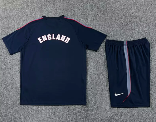 Adult Uniform 2026 England Dark Blue Soccer Training Jersey and Shorts Football Kits