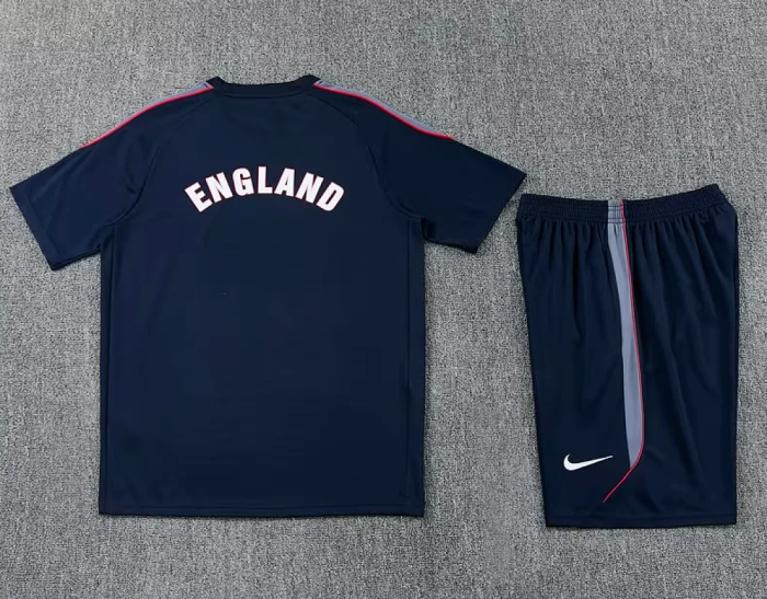 Adult Uniform 2026 England Dark Blue Soccer Training Jersey and Shorts Football Kits