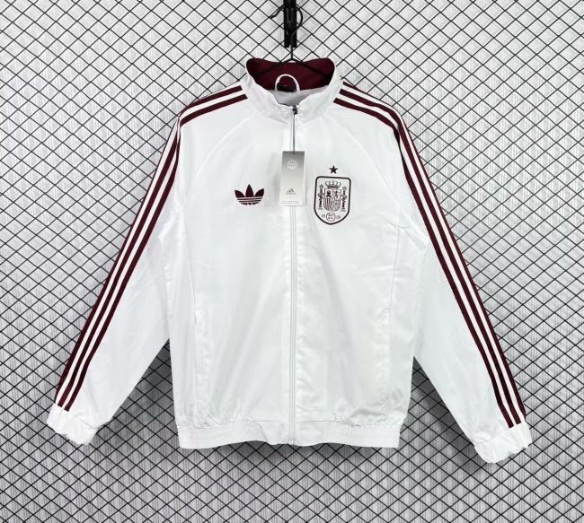 2026-2027 Spain White Soccer Windbreaker Jacket Espana Football Jacket