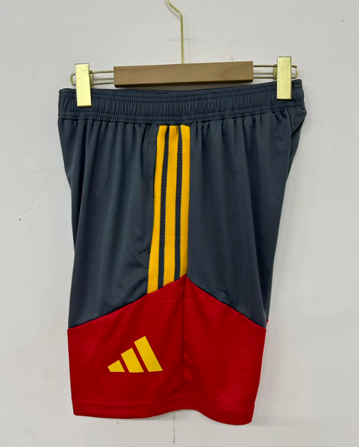 Player Version 2026-2027 As Roma Dark Grey Soccer Training Shorts Football Shorts
