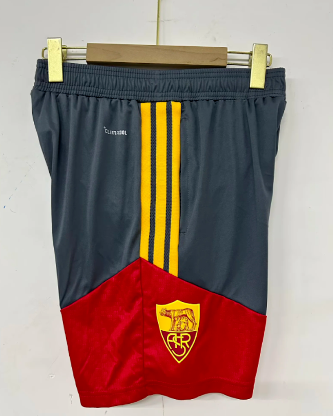 Player Version 2026-2027 As Roma Dark Grey Soccer Training Shorts Football Shorts