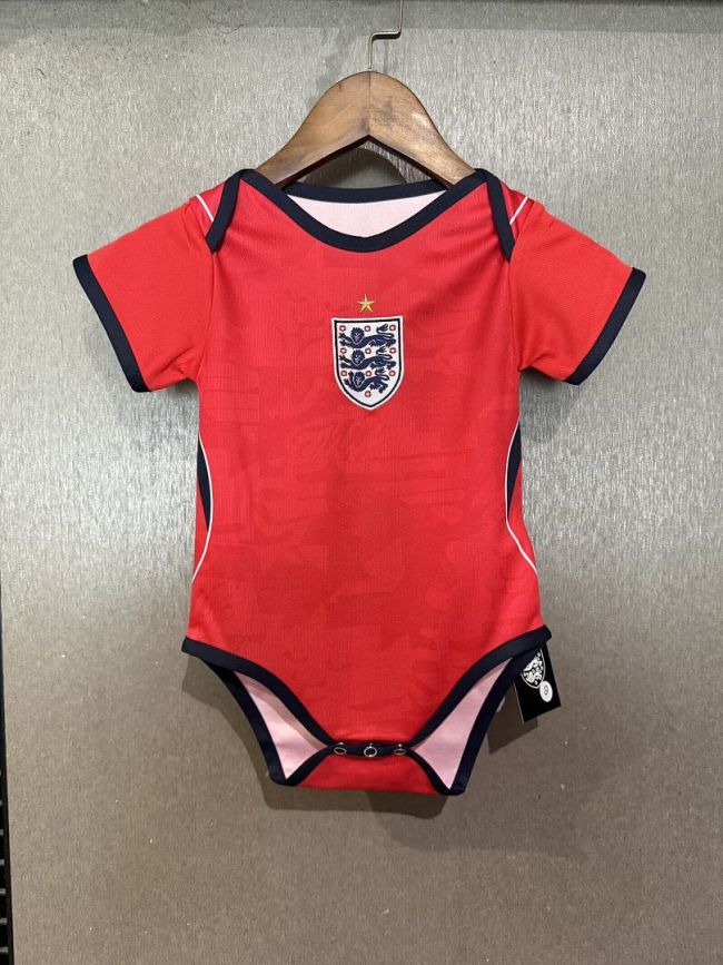 Baby Cloth 2026 England Away Red Soccer Jersey Baby Onesies