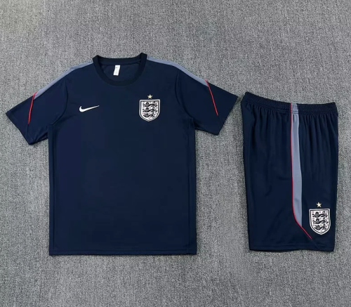 Adult Uniform 2026 England Dark Blue Soccer Training Jersey and Shorts Football Kits